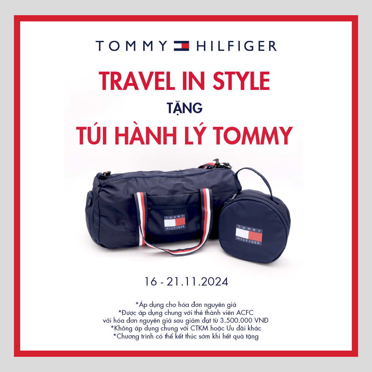 TOMMY HILFIGER | TRAVEL IN STYLE - TẶNG TÚI HÀNH LÝ CAO CẤP