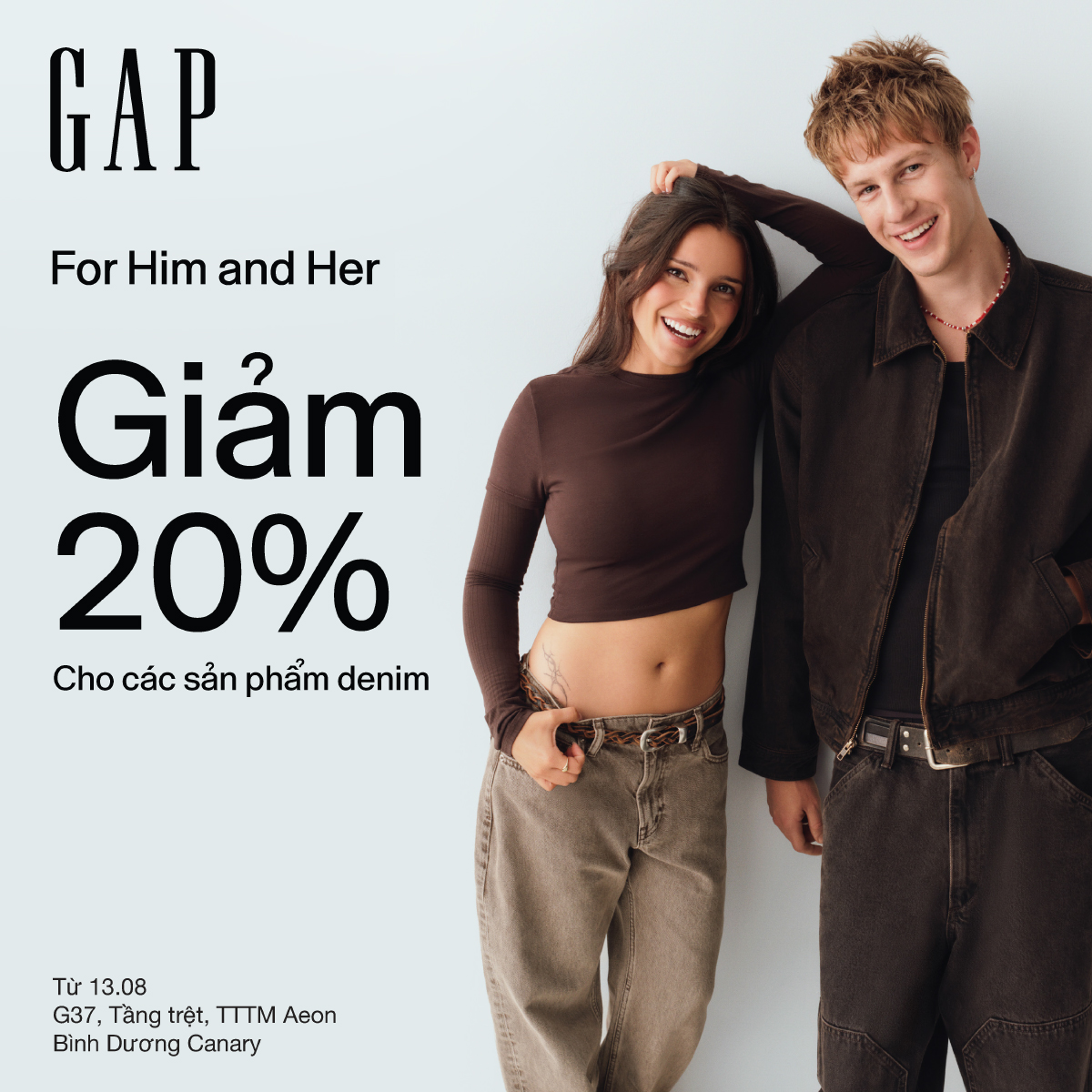 GAP I DENIM FOR HIM & HER - ƯU ĐÃI 20% CHO CÁC SẢN PHẨM DENIM