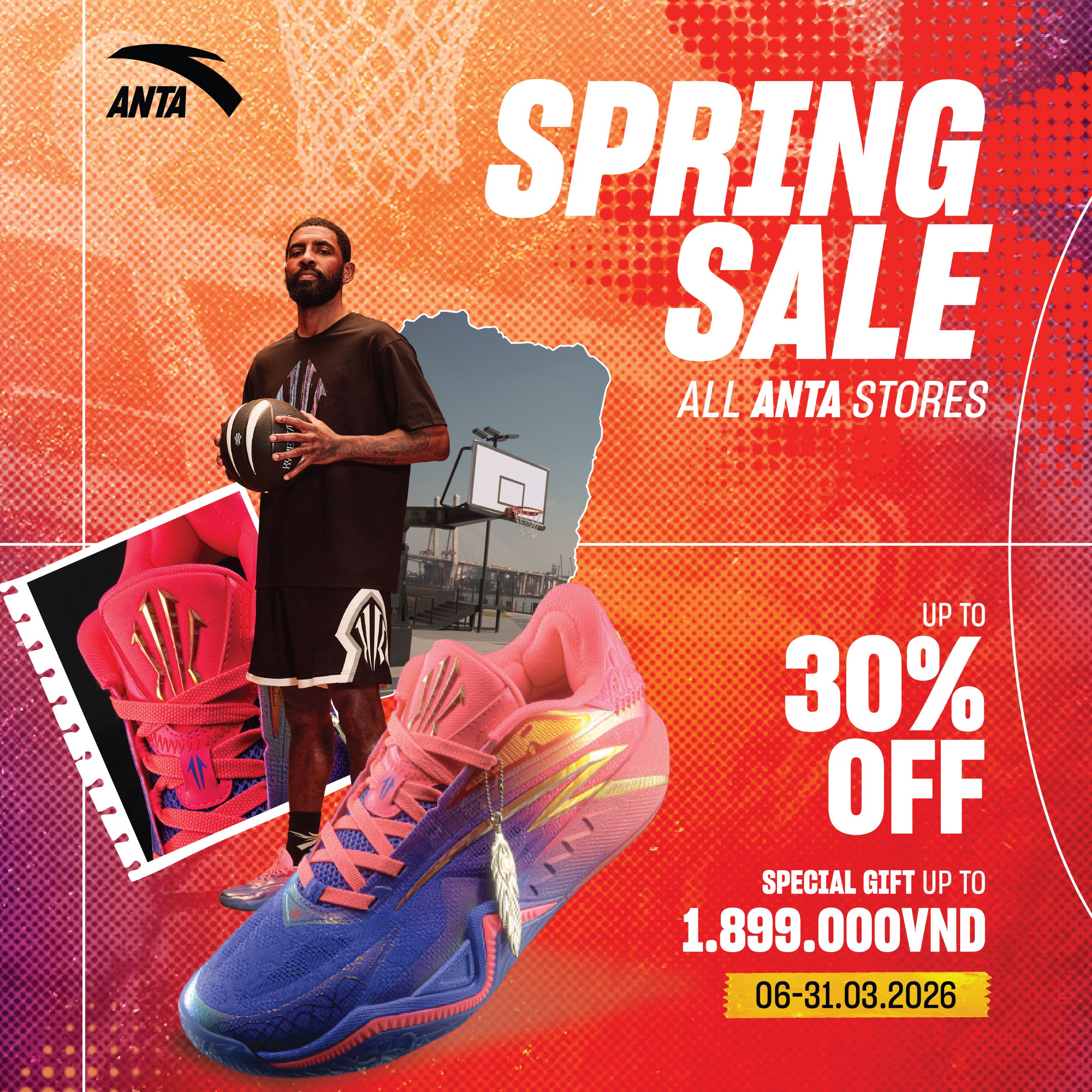 ANTA - ƯU ĐÃI BAO LA, THẢ GA DU XUÂN CÙNG ƯU ĐÃI TỚI 30%++, QUÀ XỊN TỚI 1899K