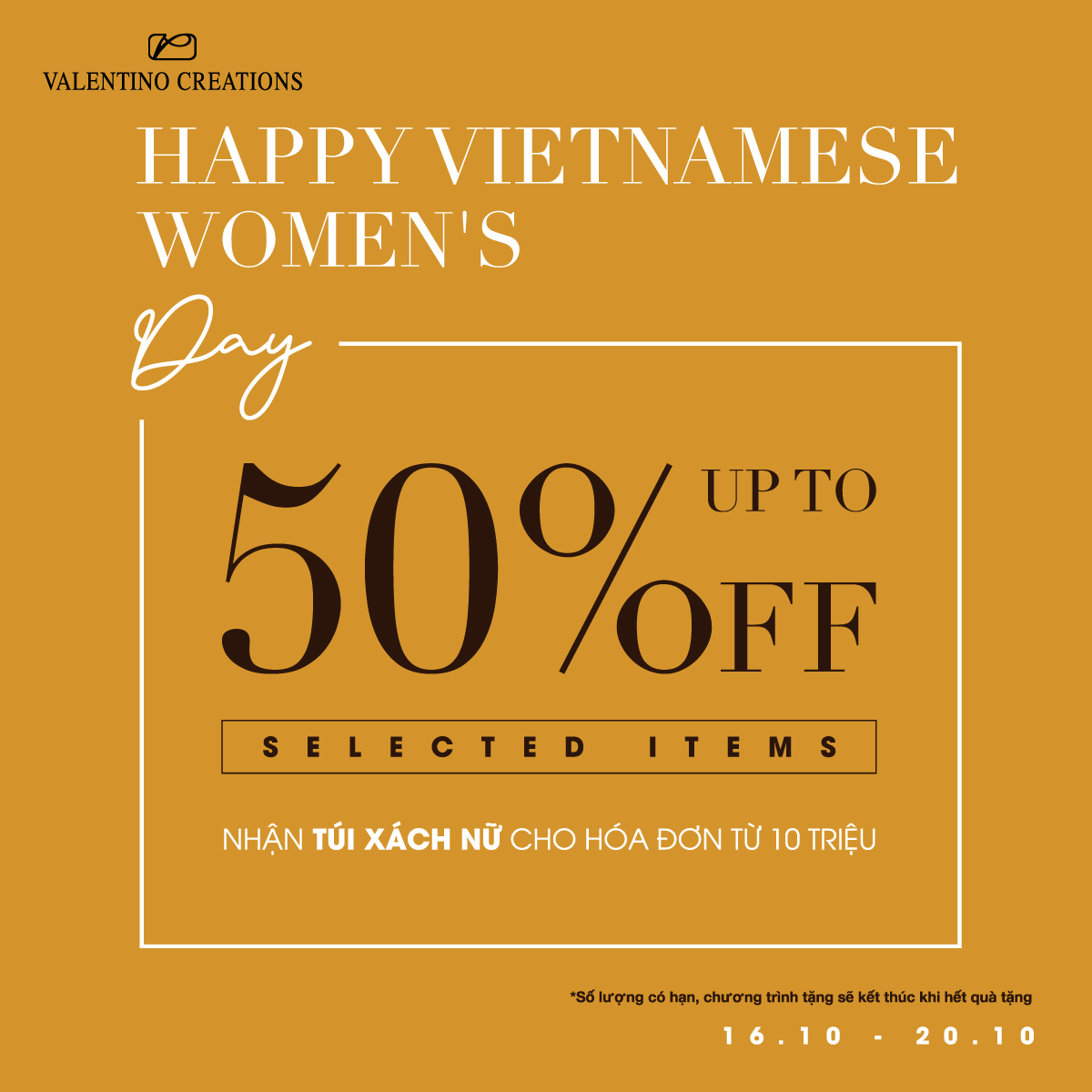 VALENTINO I HAPPY VIETNAMESE WOMEN'S DAY - 10% OFF ALL ITEMS