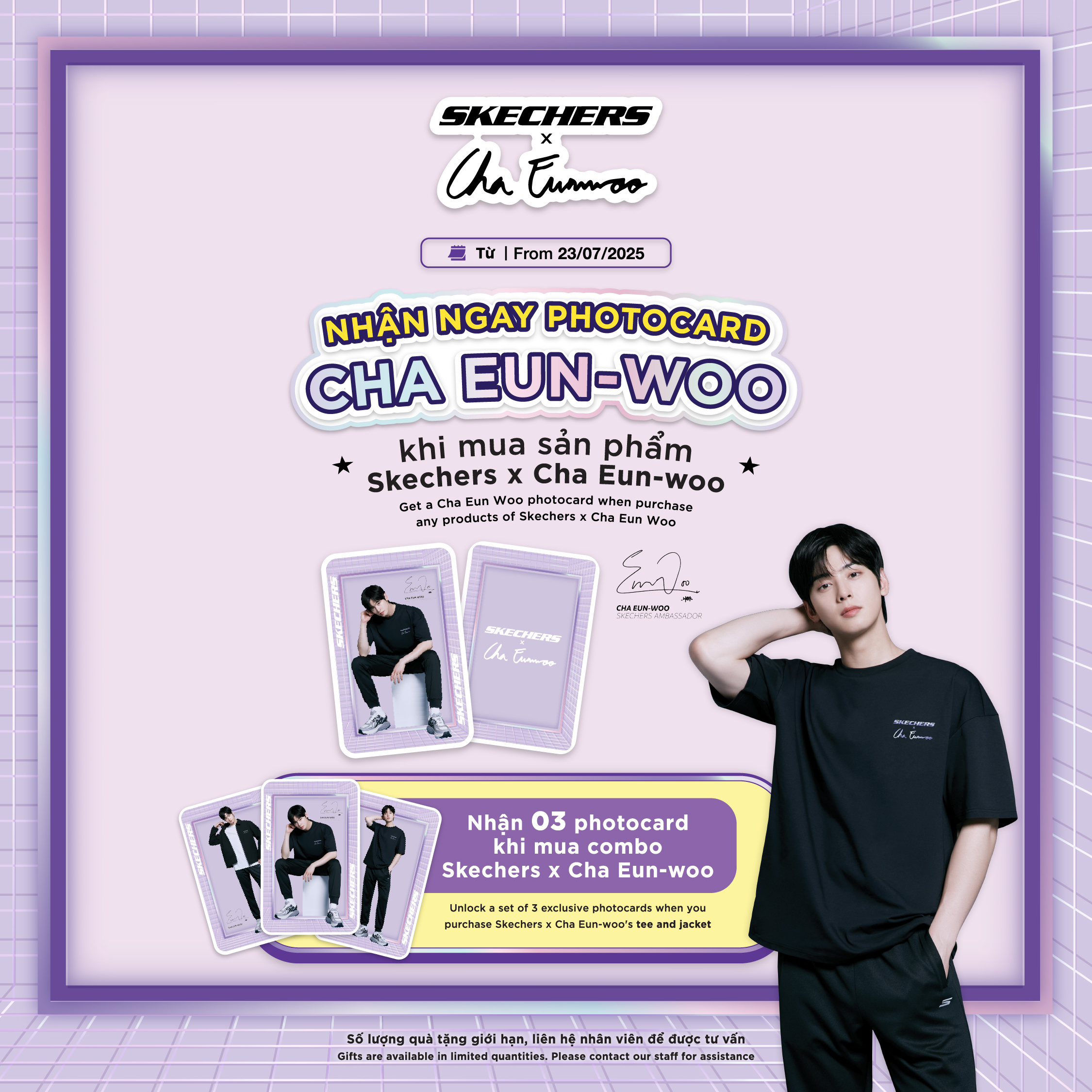 SKECHERS - CÓ HẸN CÙNG CHA EUN-WOO , SĂN NGAY PHOTOCARD CỰC XỊN