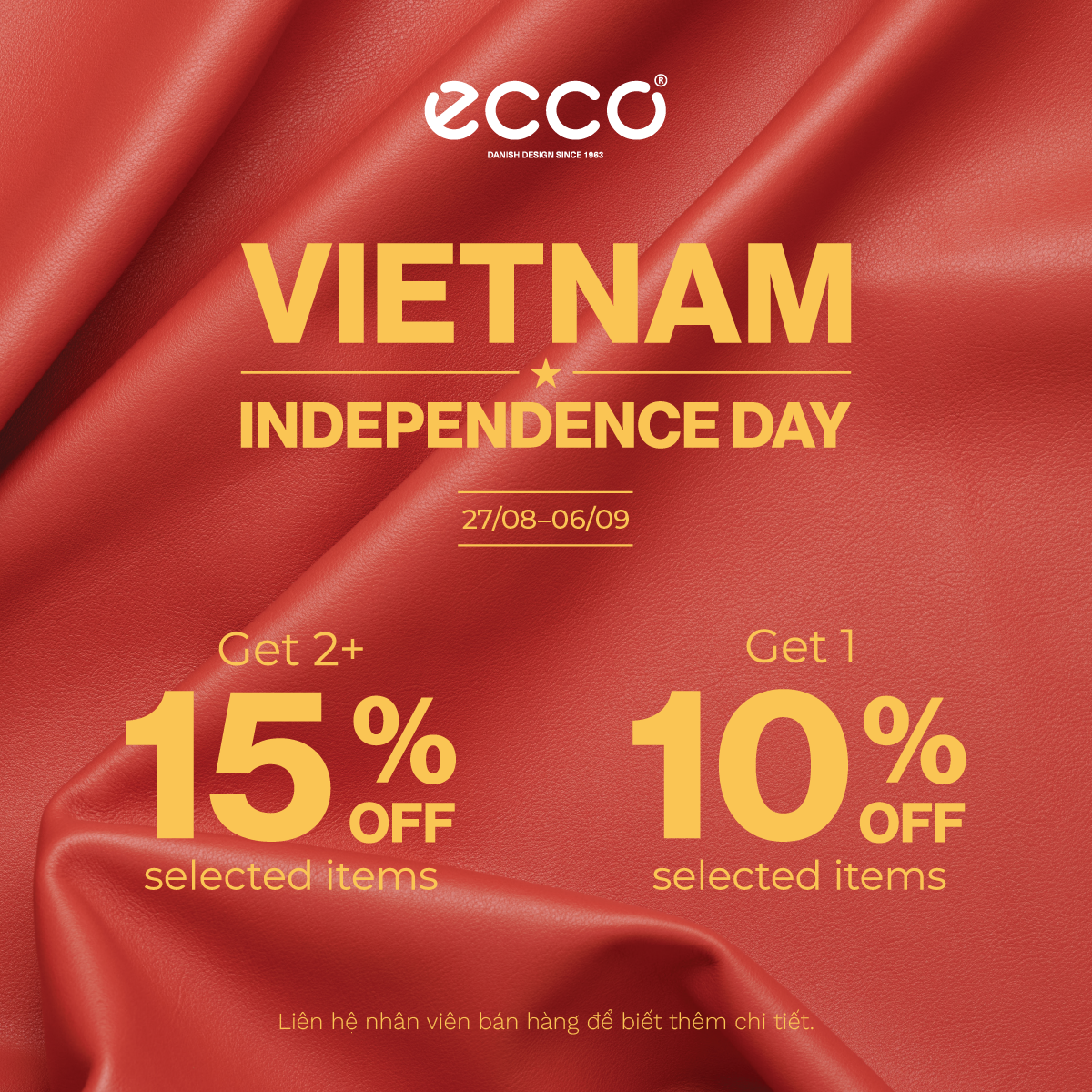 VIETNAM INDEPENDENCE DAY | TẬN HƯỞNG KỲ NGHỈ QUỐC KHÁNH VỚI ƯU ĐÃI MUA SẮM TỪ ECCO