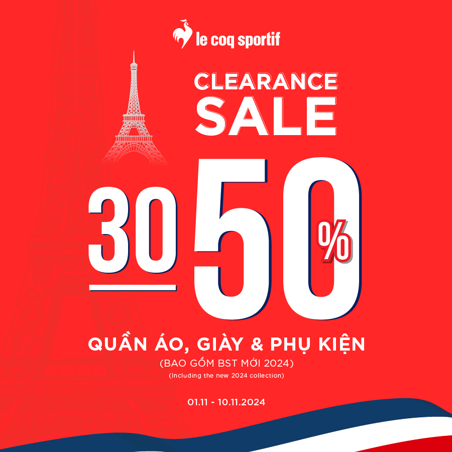 LE COQ SPORTIF CLEARANCE SALE| 30-50% QUẦN ÁO, GIÀY, PHỤ KIỆN