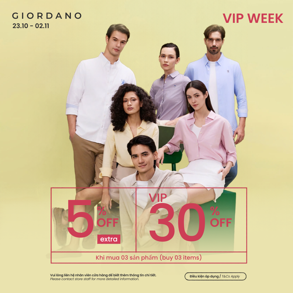 GIORDANO I VIP WEEK- UNLOCK MORE, SAVE MORE