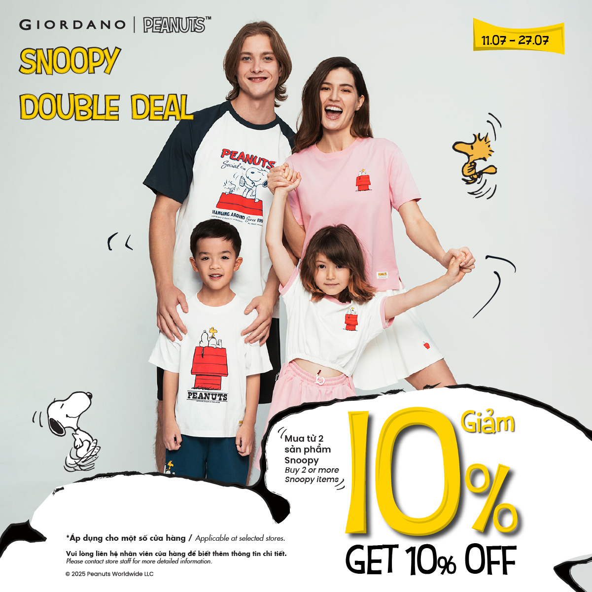 GIORDANO I SNOOPY DOUBLE DEAL - ƯU ĐÃI KÉP SIÊU HOT!
