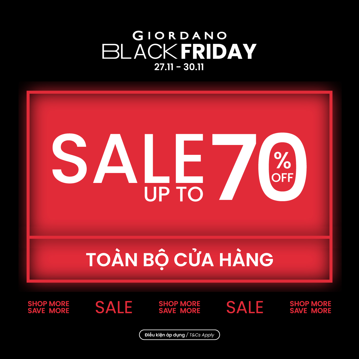GIORDANO I BLACK FRIDAY - SALE UP TO 70% OFF – TOÀN BỘ CỬA HÀNG