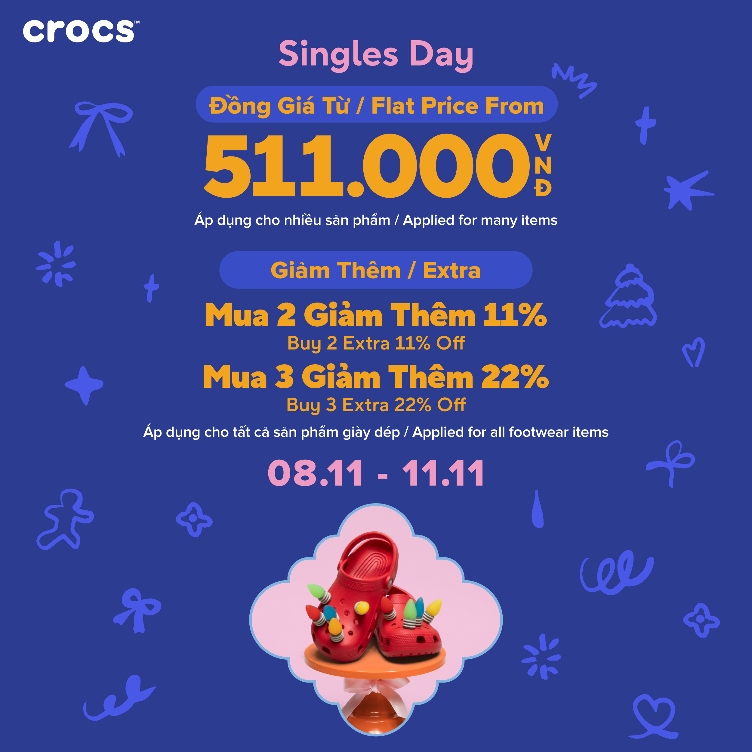 CROCS | NGÀY ĐÔI CROCS SALE NGẬP LỐI ĐỒNG GIÁ TỪ 511.000