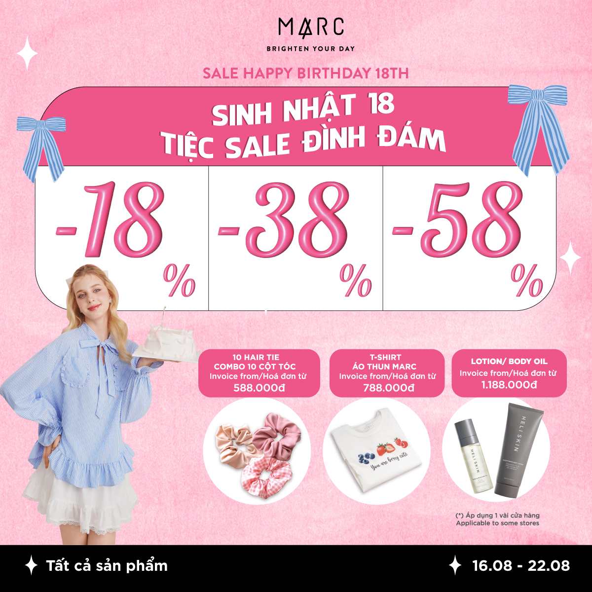 MARC I 18th BIRTHDAY - SALES UP TO 58% & SPECIAL GIFT