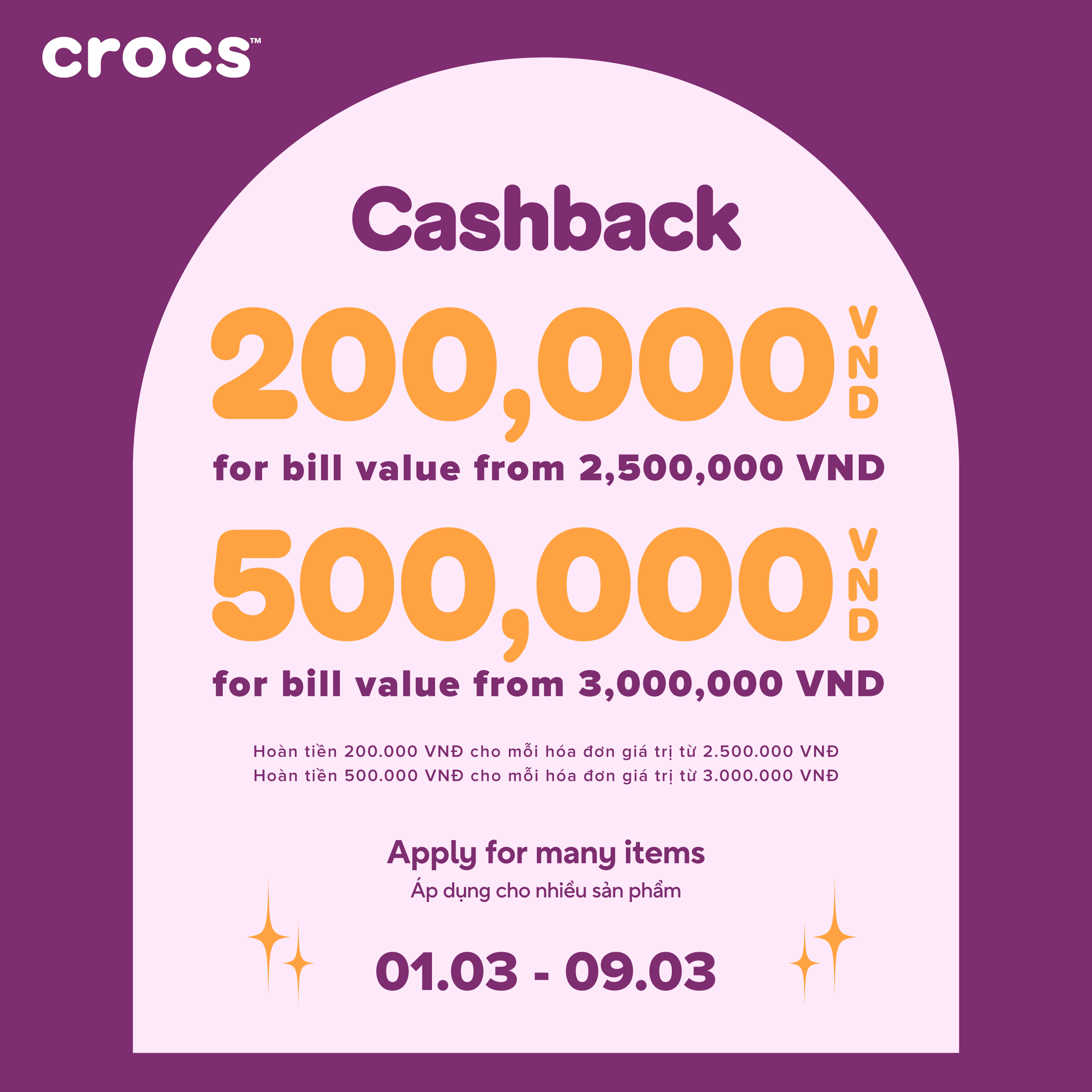 CROCS I TUNG DEAL X3 MỪNG 8/3