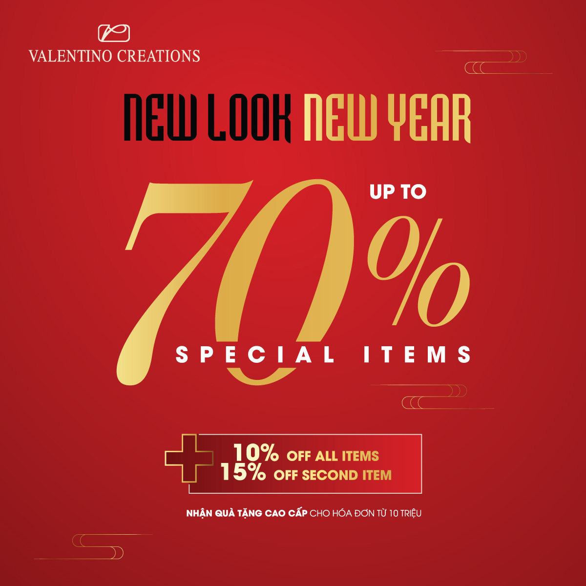 VALENTINO CREATIONS I NEW LOOK - NEW YEAR I UP TO 70% OFF SPECIAL ITEMS