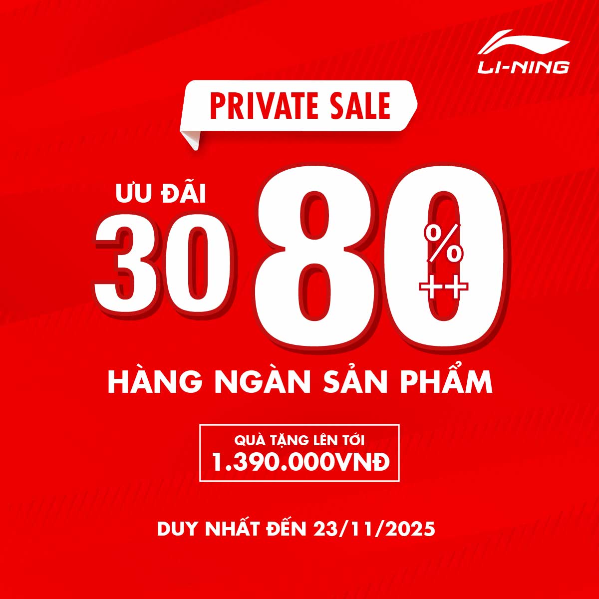 LI-NING - PRIVATE SALE – ƯU ĐÃI SỐC 30-80%++