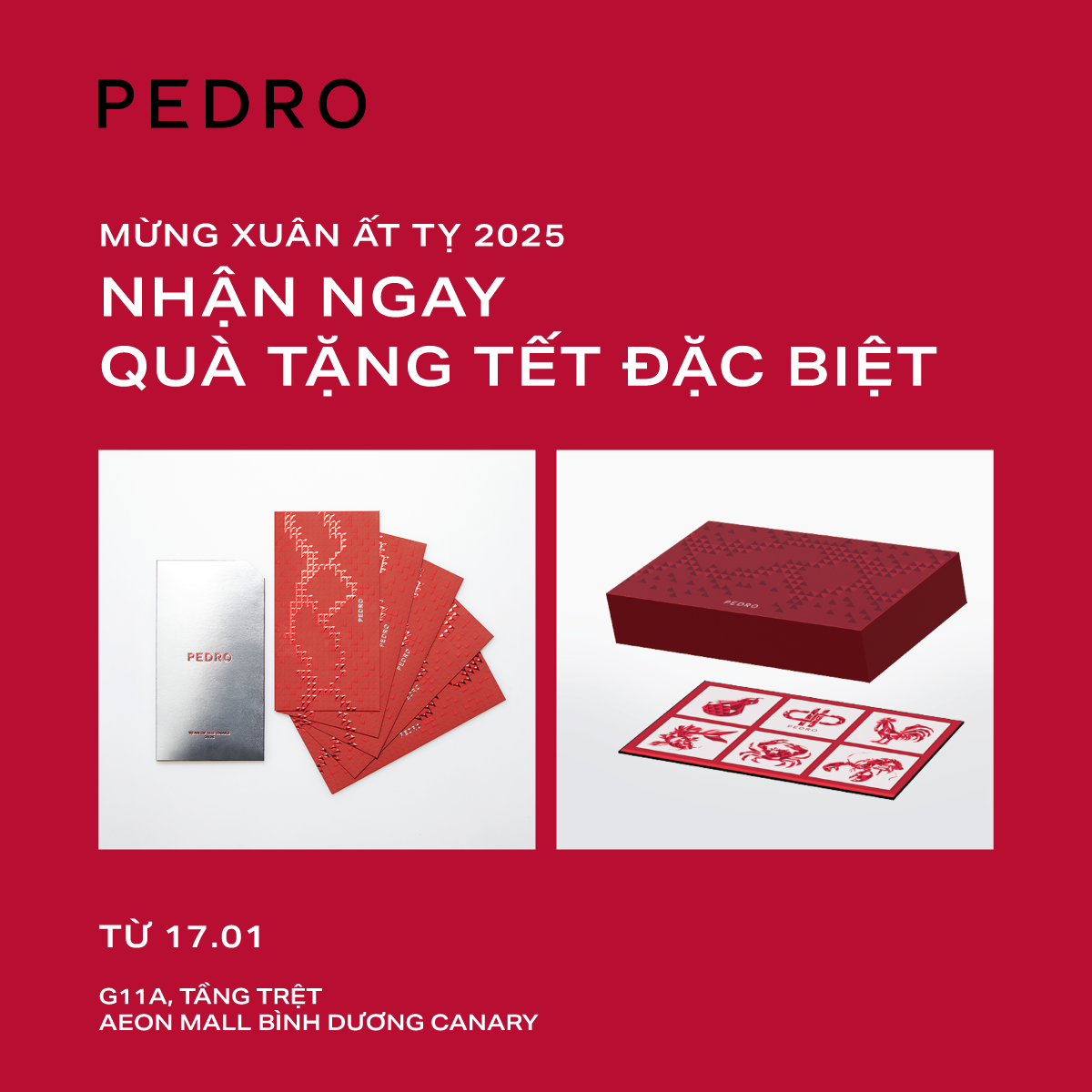 PEDRO MỪNG XUÂN ẤT TỴ 2025 NHẬN NGAY QUÀ TẶNG TẾT ĐẶC BIỆT