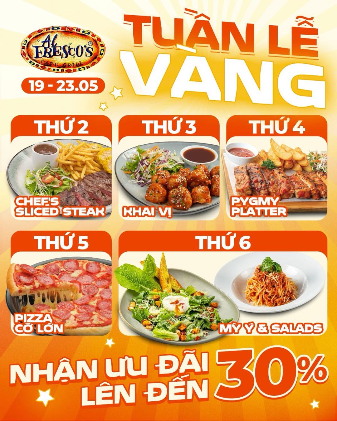 AL FRESCO'S | Ngày 19/5 này, Al Fresco's có gì đặc biệt dành cho bạn? 🤔