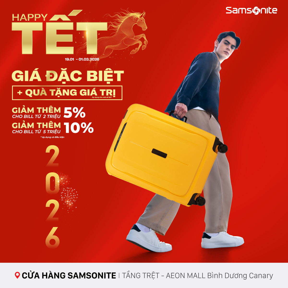 SAMSONITE I LÌ XÌ LỘC NĂM  MỚI