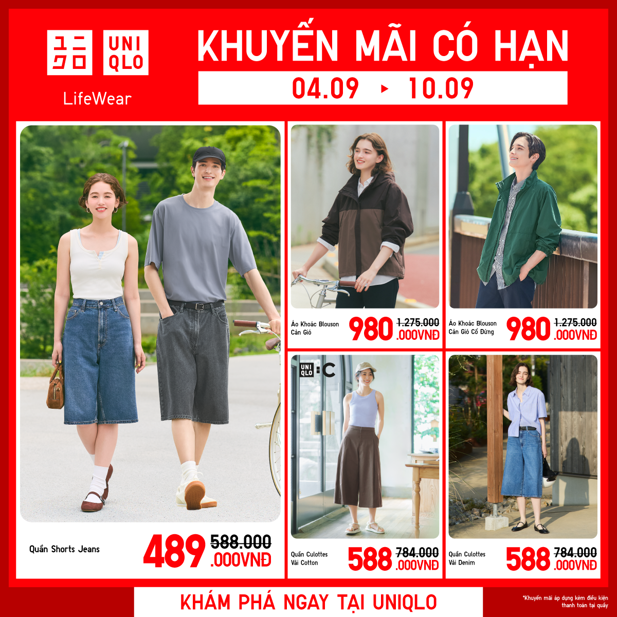UNIQLO | KHUYẾN MÃI CÓ HẠN CHÀO THÁNG 9 NĂNG ĐỘNG CÙNG UNIQLO