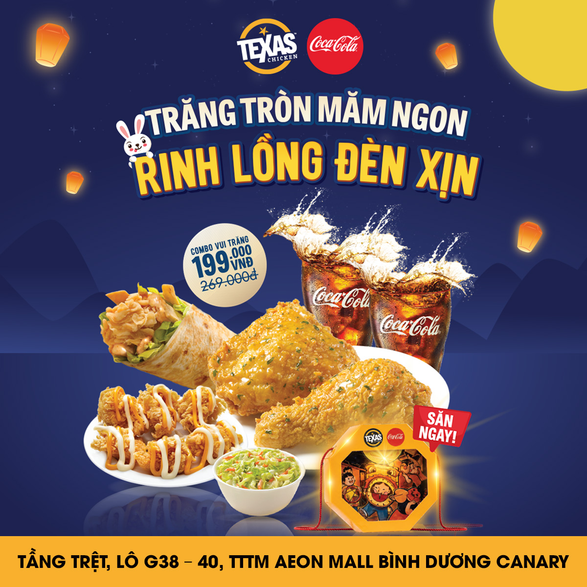 TEXAS CHICKEN | COMBO VUI TRĂNG 199K