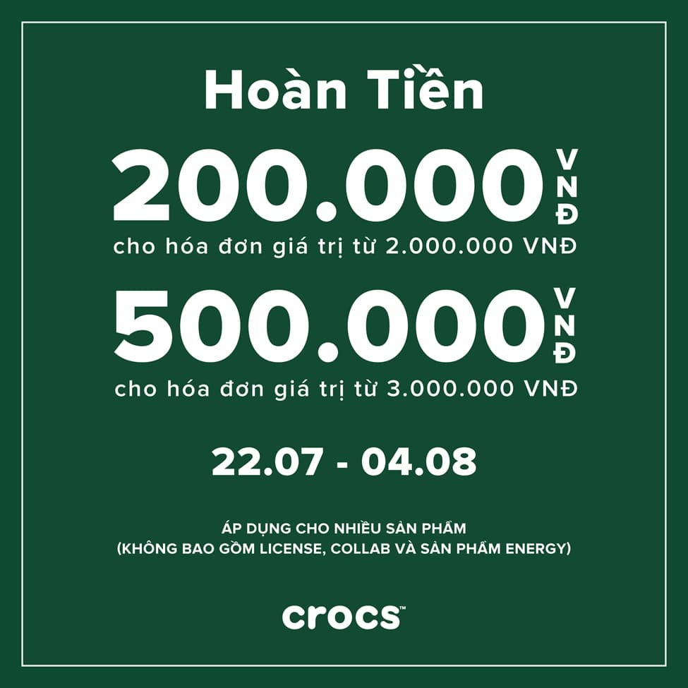 CROCS | ƯU ĐÃI ĐỈNH CAO MÙA TỰU TRƯỜNG