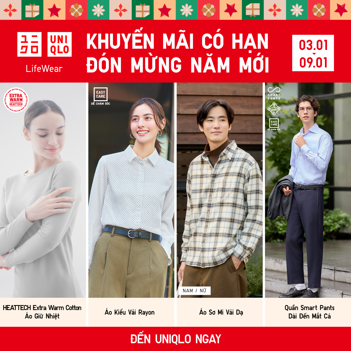 UNIQLO - ĐÓN MỪNG NĂM MỚI CÙNG UNIQLO VỚI KHUYẾN MÃI CÓ HẠN