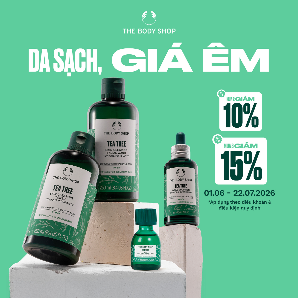 THE BODY SHOP - DA SẠCH KHỎE, GIÁ CỰC ÊM CÙNG SIÊU PHẨM TRÀM TRÀ