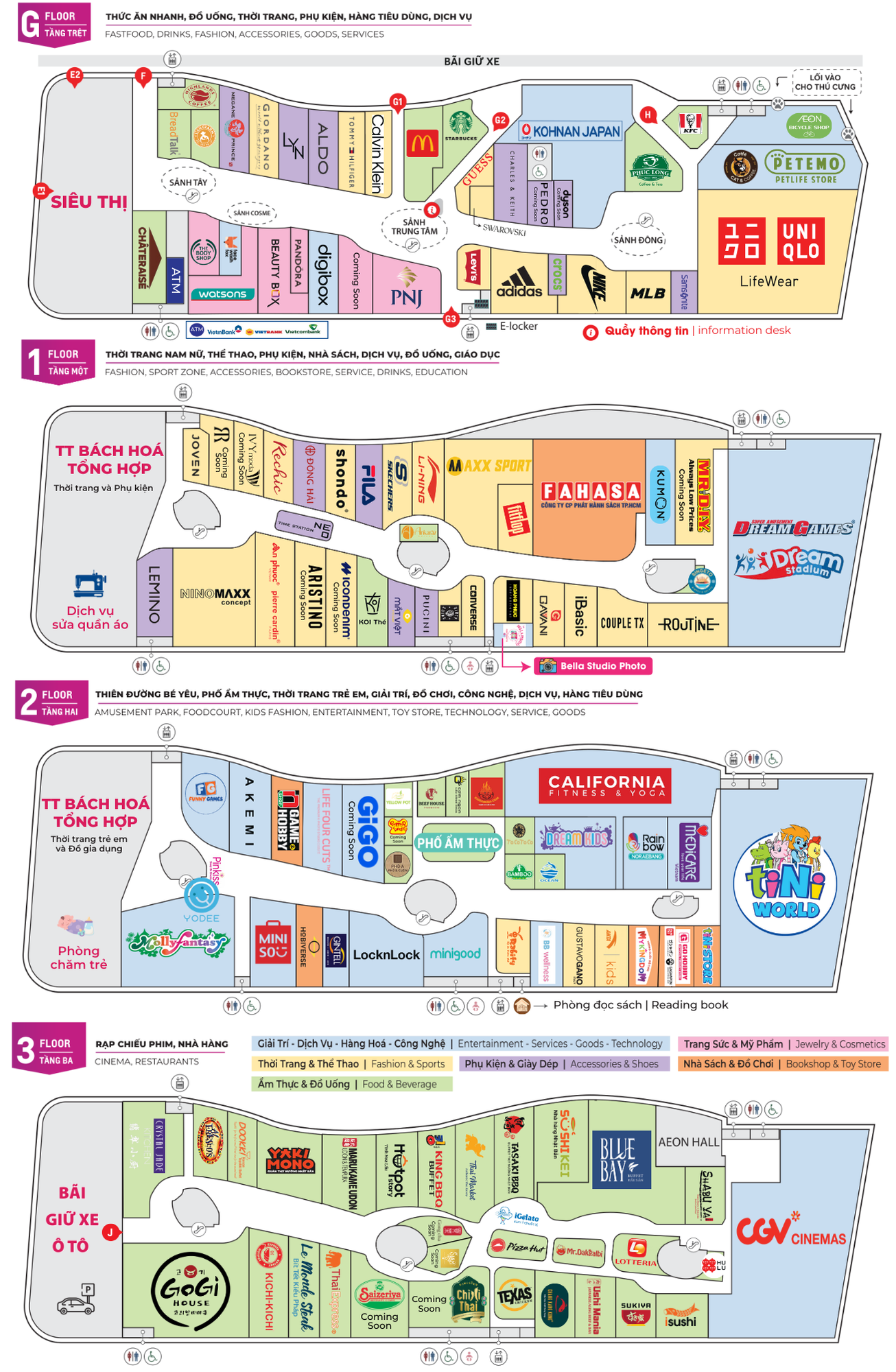 Bản đồ sàn AEON MALL Bình Tân