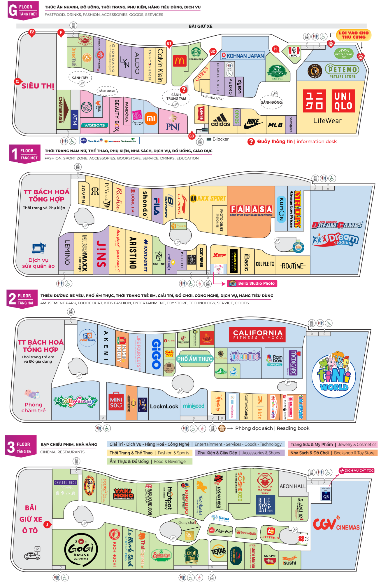 Bản đồ sàn AEON MALL Bình Tân