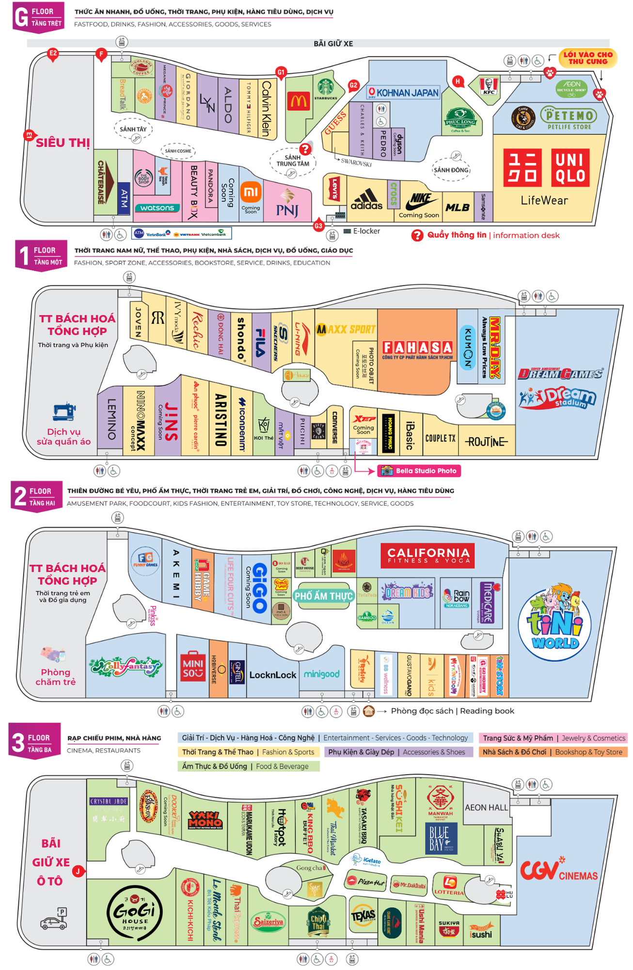 Bản đồ sàn AEON MALL Bình Tân