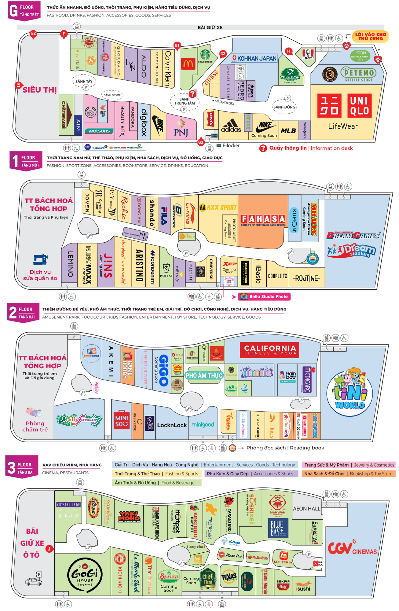 Bản đồ sàn AEON MALL Bình Tân