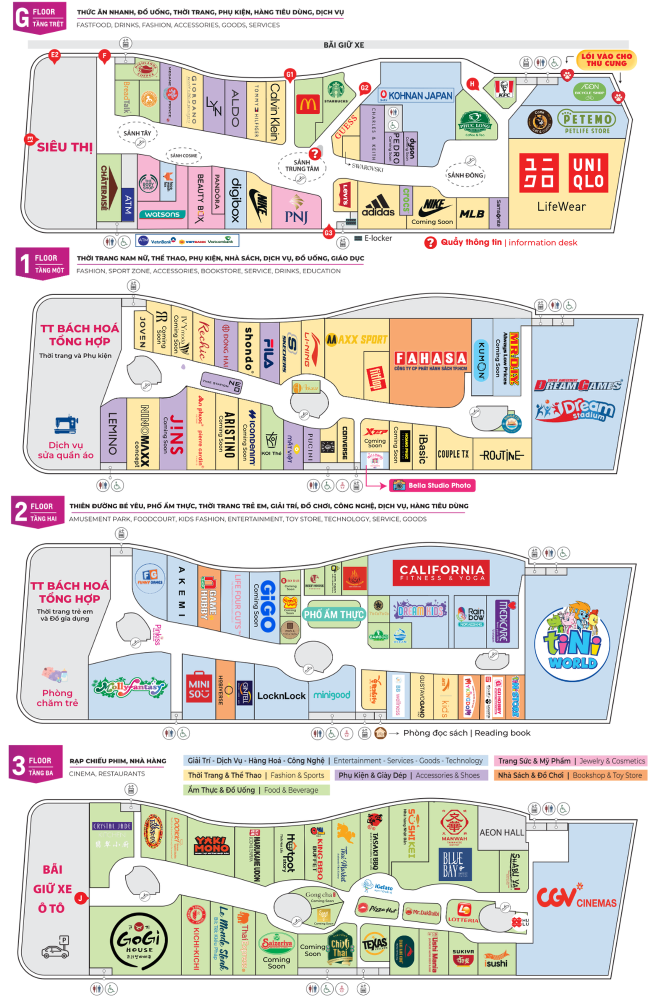 Bản đồ sàn AEON MALL Bình Tân