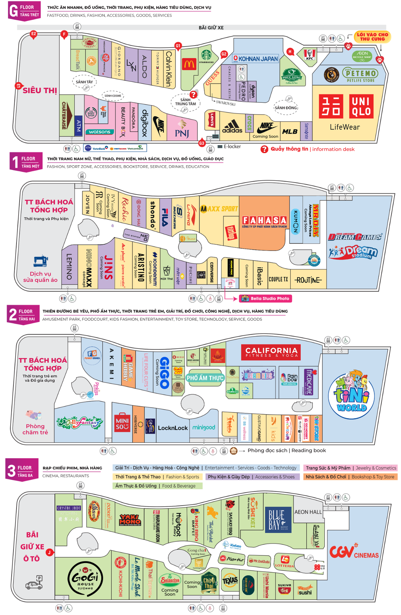 Bản đồ sàn AEON MALL Bình Tân