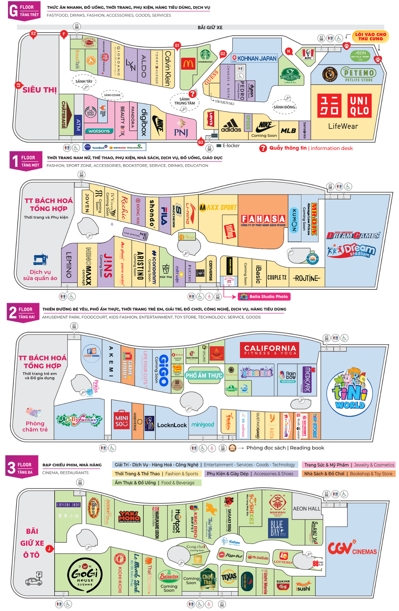 Bản đồ sàn AEON MALL Bình Tân