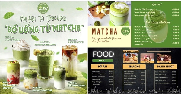 Quán cà phê Zen nổi tiếng mới các món matcha độc đáo