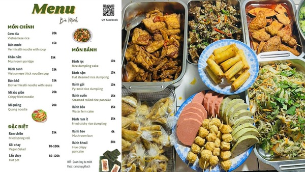 Quán chay Bà Minh Quán chay Bà Minh ở Huế phục vụ đa dạng món ăn
