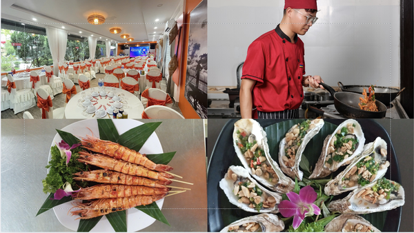 Nh&agrave; h&agrave;ng Cồn Tộc ở Huế nổi tiếng với những m&oacute;n hải sản đẹp mắt, phụ vụ cho những bữa tiệc đặc biệt