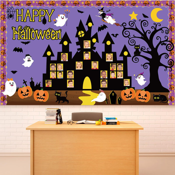 Biến kh&ocirc;ng gian học tập th&agrave;nh một g&oacute;c ma qu&aacute;i đầy hứng th&uacute; với &yacute; tưởng bảng lớp Halloween