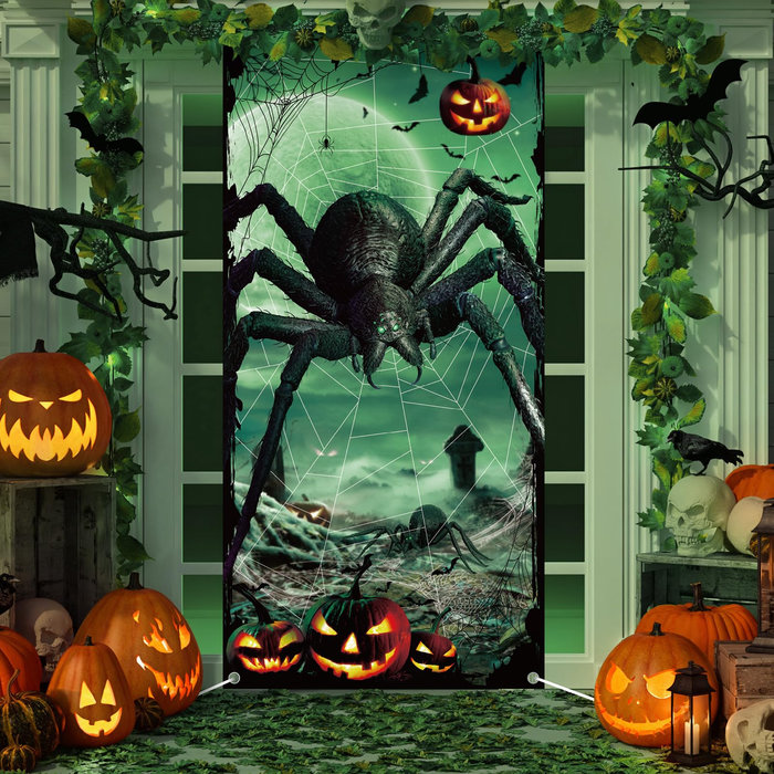 Cửa văn ph&ograve;ng d&aacute;n m&agrave;n nhện khổng lồ chắc chắn sẽ trở th&agrave;nh &ldquo;điểm check-in&rdquo; cực chất trong m&ugrave;a Halloween