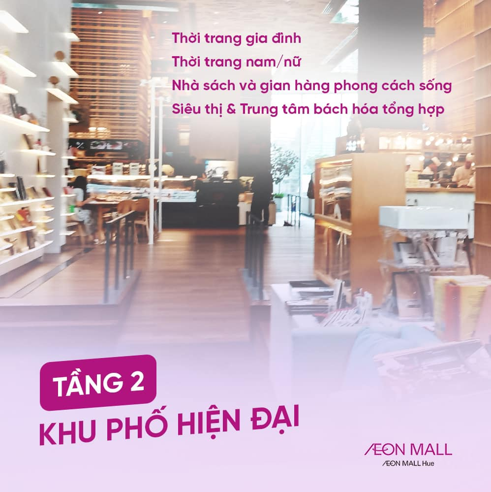 Khách hàng có thể tìm thấy mặt hàng tiêu dùng thiết yếu tại tầng 2 “Khu phố hiện đại” AEON MALL Huế