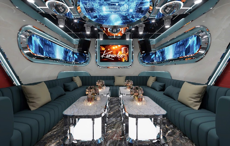Kh&ocirc;ng gian qu&aacute;n karaoke Đảo Xanh KTV