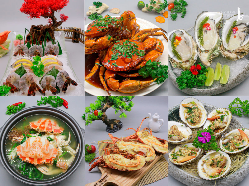 Menu đồ ăn đa dạng, được chế biến tinh tế v&agrave; tr&igrave;nh b&agrave;y chỉn chu, tạo n&ecirc;n trải nghiệm ẩm thực trọn vẹn tại Mỹ Hạnh Seafood
